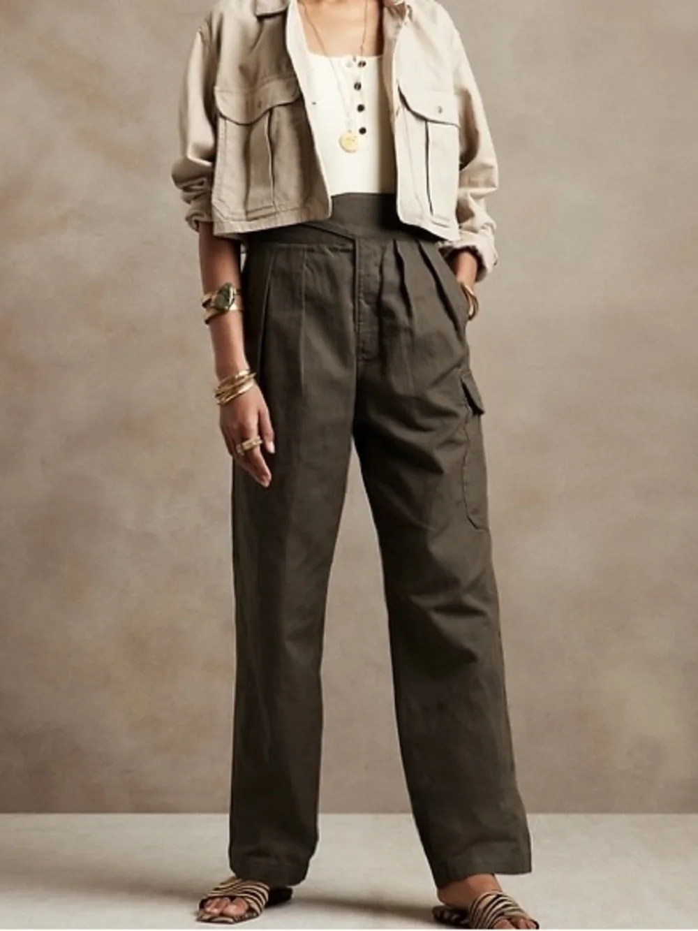 BANANA REPUBLIC Heritage Explorer Gurka Cargo Linen Blend Pants